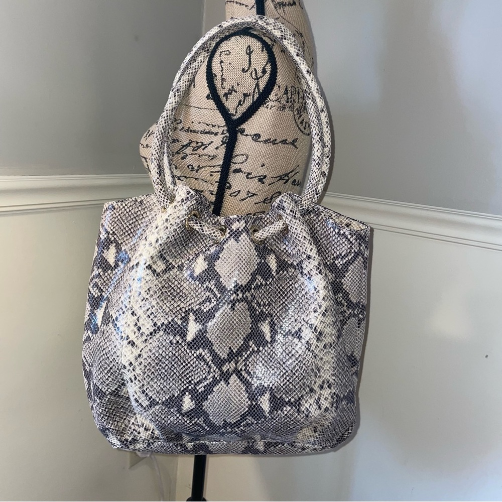 MICHAEL KORS Python Embossed Leather Ring Handle … - image 7